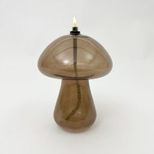 lampe à huile en verre soufflé champignon